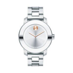 Movado Bold Quartz Silver-Toned Stainless Steel Women's Watch 3600084 BRAND NEW